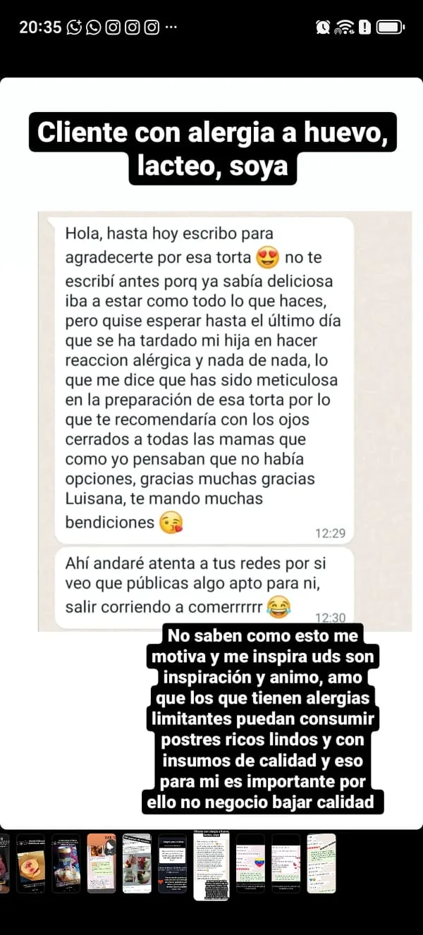 Testimonio cliente con alergias alimentarias