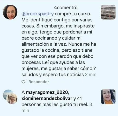 Testimonio sobre el ebook de Brooks Pastry